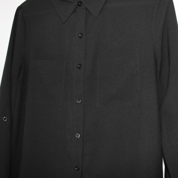 Button down blouse sheer animal print - Picture 3 of 5